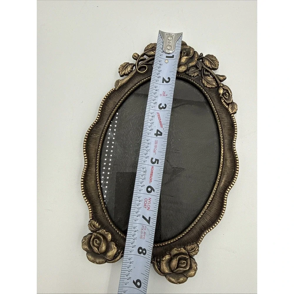 Weston Gallery Ornate Brass Oval Photo Picture Frame Roses Victorian Gothic 5x7